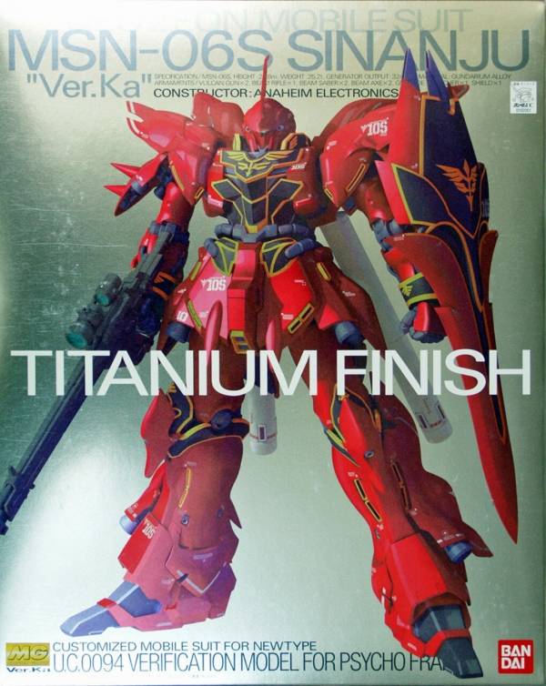 Gundam 1/100 MG MSN-06S Sinanju Ver Ka Titanium Finish Model Kit