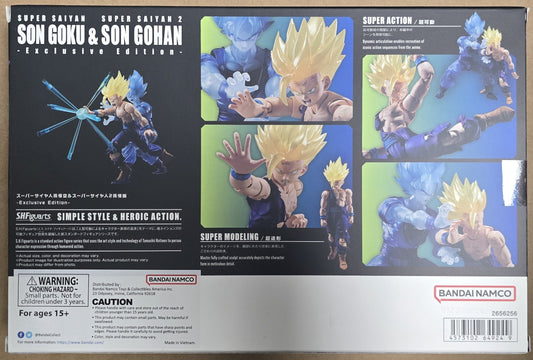 *Open Box* S.H. Figuarts Dragon Ball Z SDCC Super Saiyan Son Goku and Super Saiyan 2 Son Gohan Action Figure