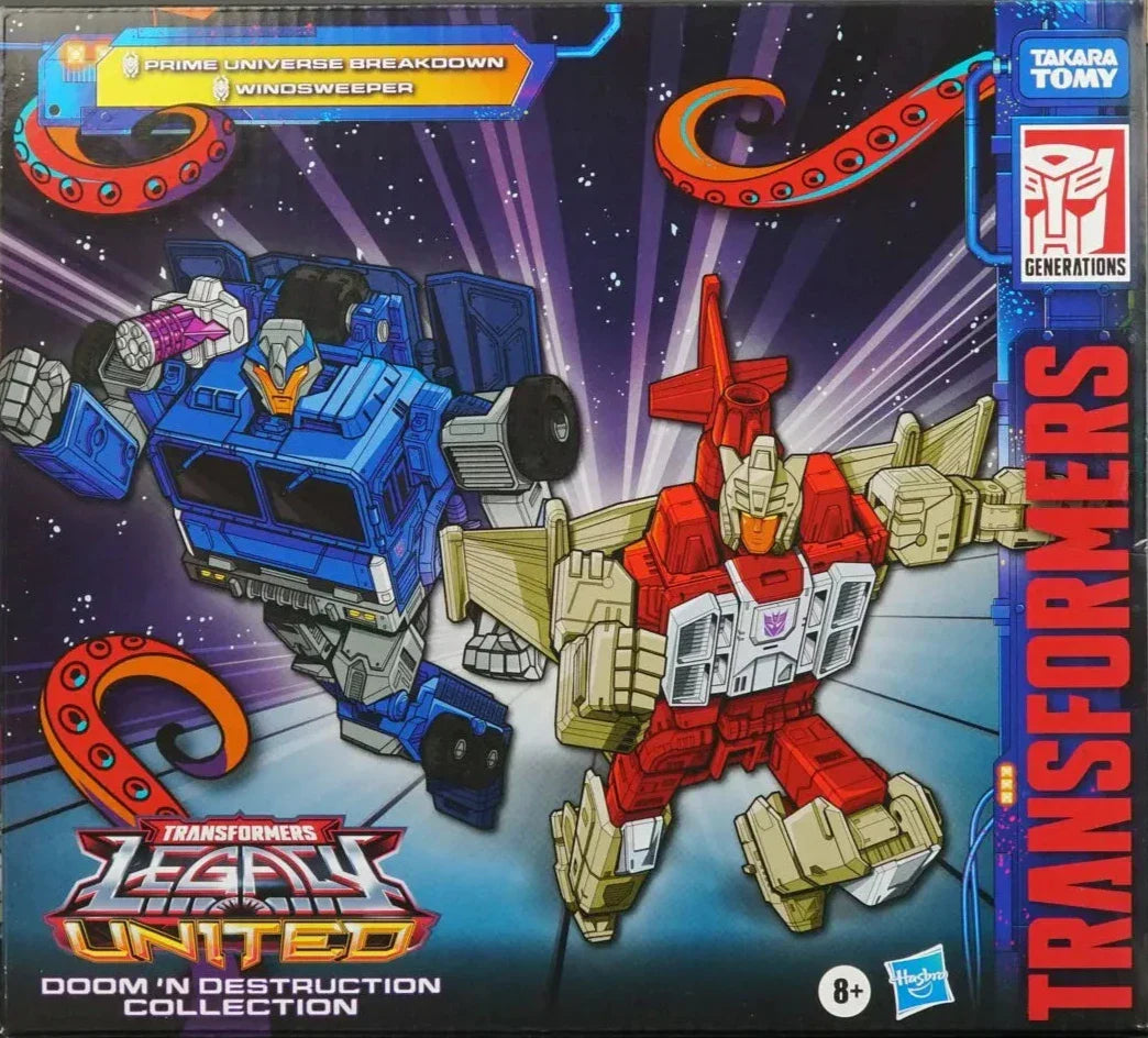Transformers Generations Legacy United Deluxe Doom'n Destruction Collection 2 Pack (Prime Universe Breakdown, Windsweeper) Action Figure