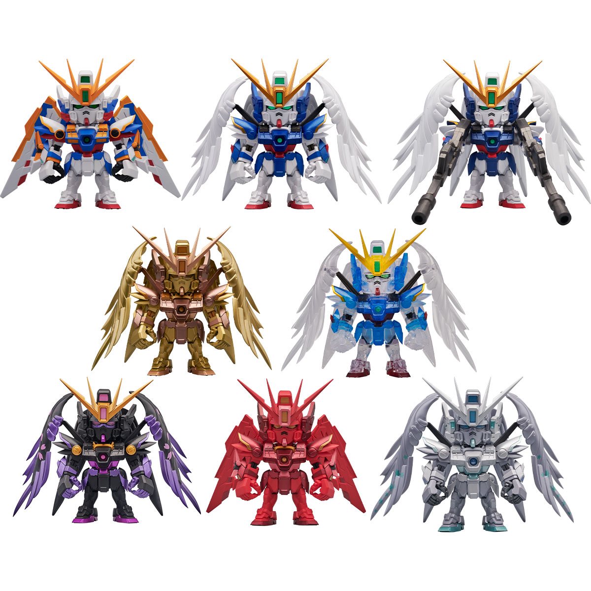 Bandai Gundam Wing EW QMSV Mini Wing Gundam Zero EW Sealed Box Set of 8