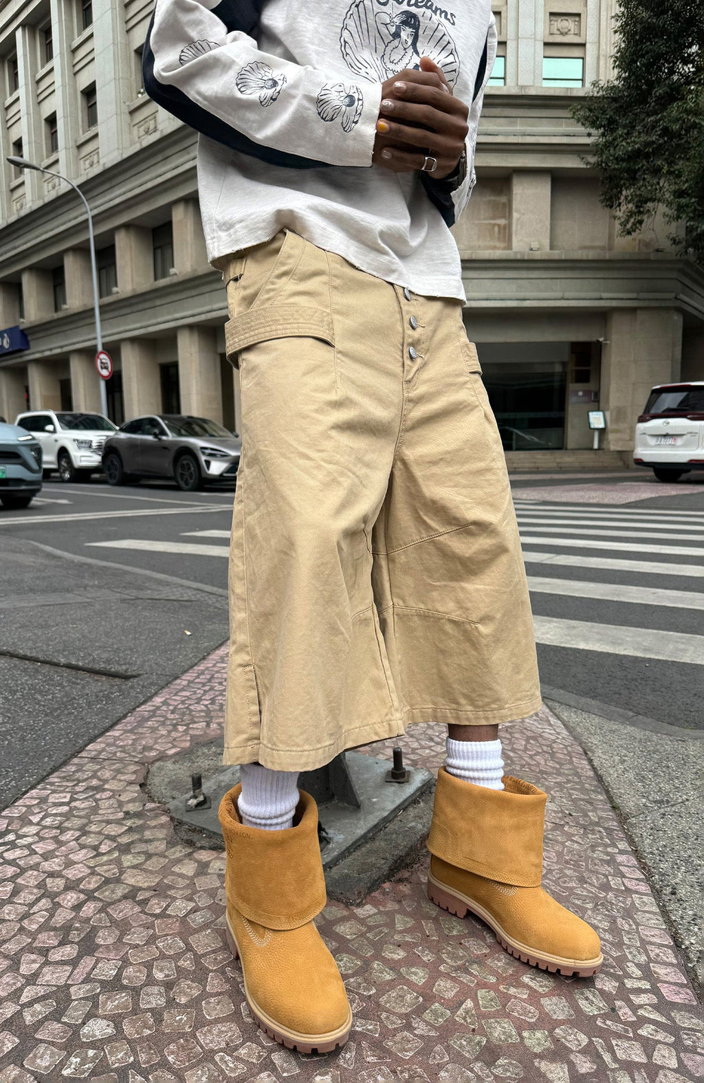 STEEPC Double-Belt Culotte Shorts