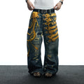 DND4DES Regal Braid Graphic Curved-Leg Baggy Jeans