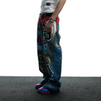 DND4DES Chicago Bulls Print Studded Flare Jeans