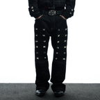 DND4DES Studded Raw Denim Flare Jeans