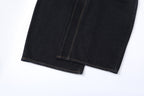 CLP Contrast-Waist Botton-Fly Oversized Raw Jeans