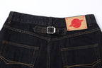 CLP Contrast-Waist Botton-Fly Oversized Raw Jeans