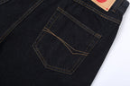 CLP Contrast-Waist Botton-Fly Oversized Raw Jeans