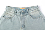 CLP Washed Diamond-Dusted Curved-Leg Jeans