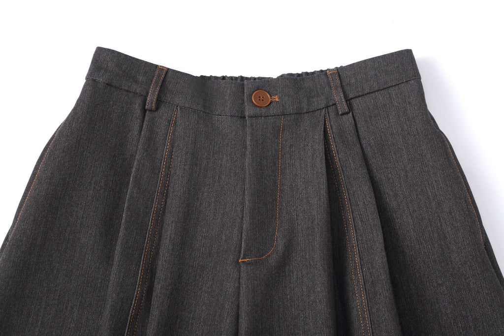 CLP Stitched Pleated Denim Pants