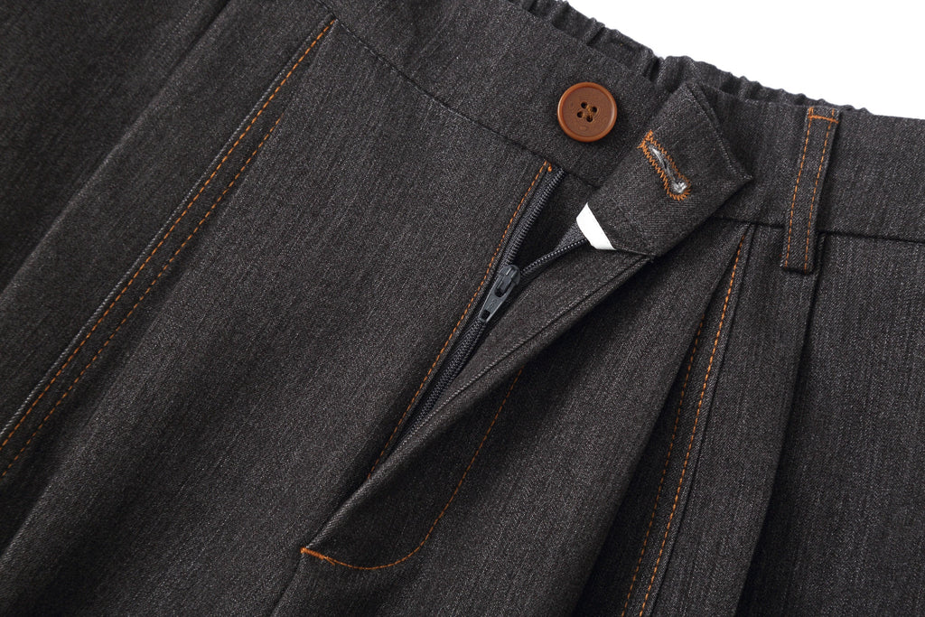 CLP Stitched Pleated Denim Pants