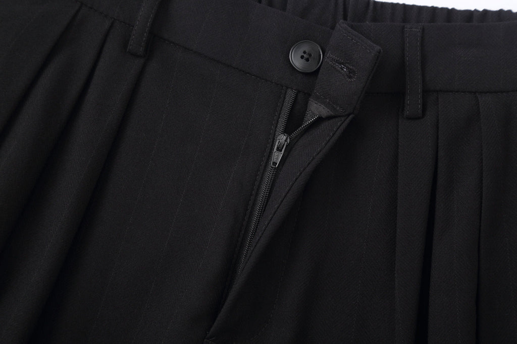 CLP Pleated Draped Wide-Leg Trousers