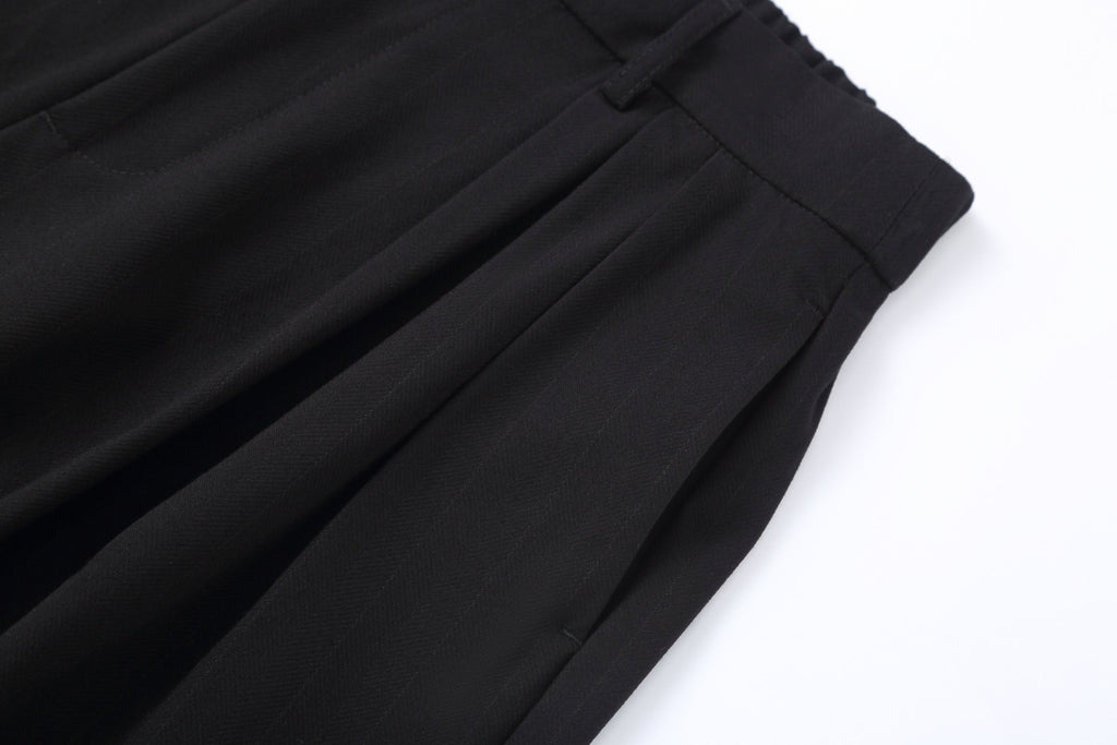 CLP Pleated Draped Wide-Leg Trousers