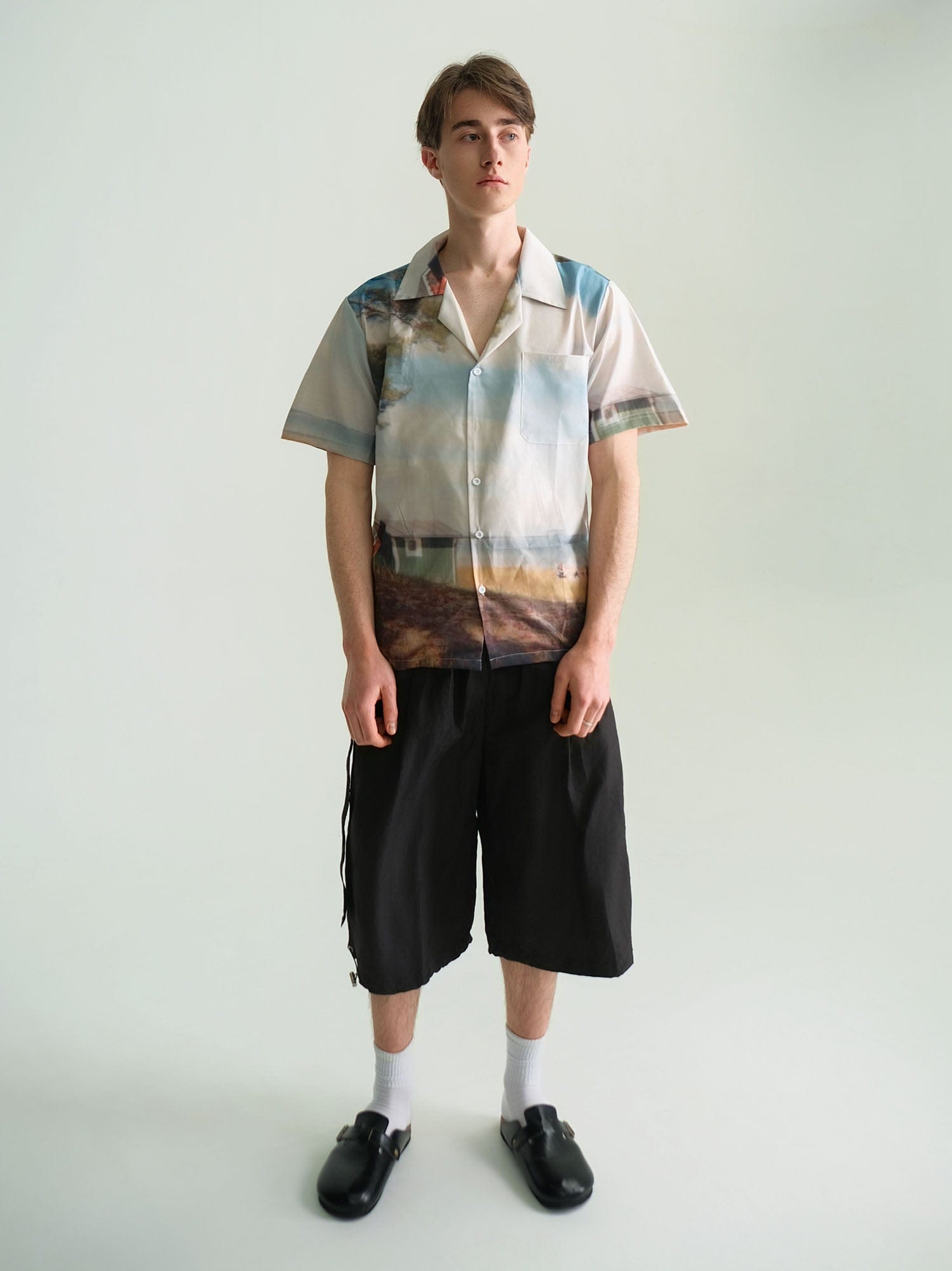 WIID Landscape Full-Print Cuban Half Shirt
