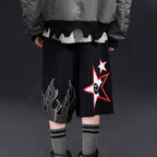 VENTUREK Graffiti Flame Graphic Drawstring Shorts