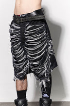 DND4DES Heavily Distressed Denim Shorts