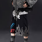 VENTUREK Graffiti Flame Graphic Drawstring Shorts