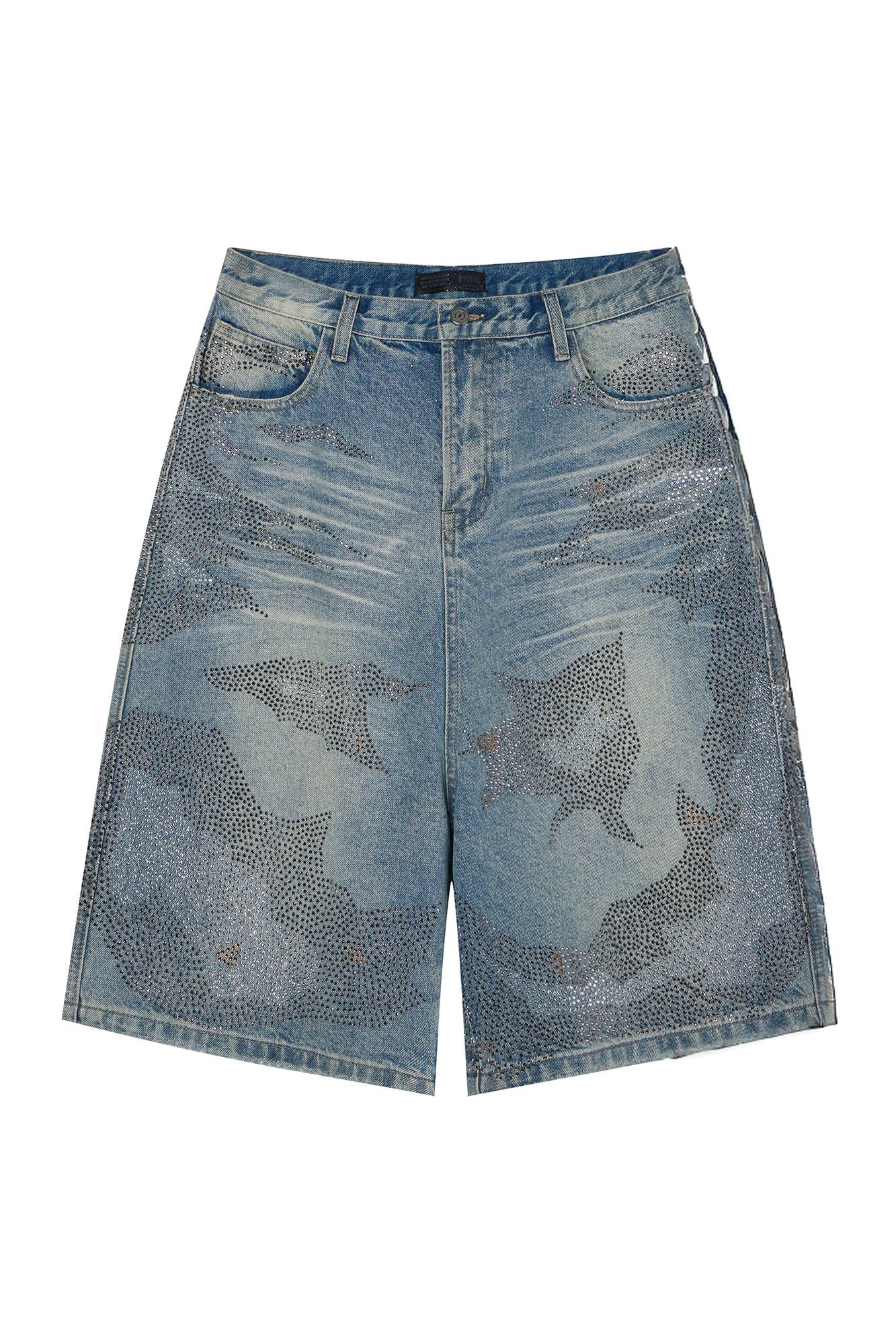CLP Diamond Distressed Straight-Leg Jorts