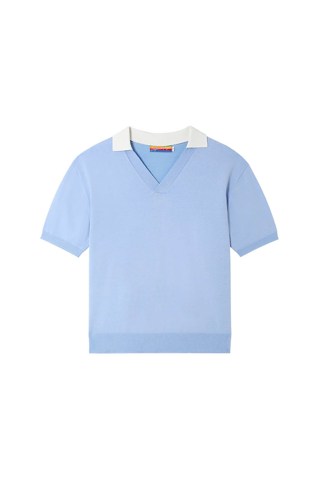 CLP V-Neck Detachable Collar Knitted Tee