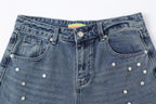 CLP Retro Washed Distressed Rivet Jeans