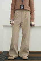 KREATE Double-Breasted Straight-Leg Pants