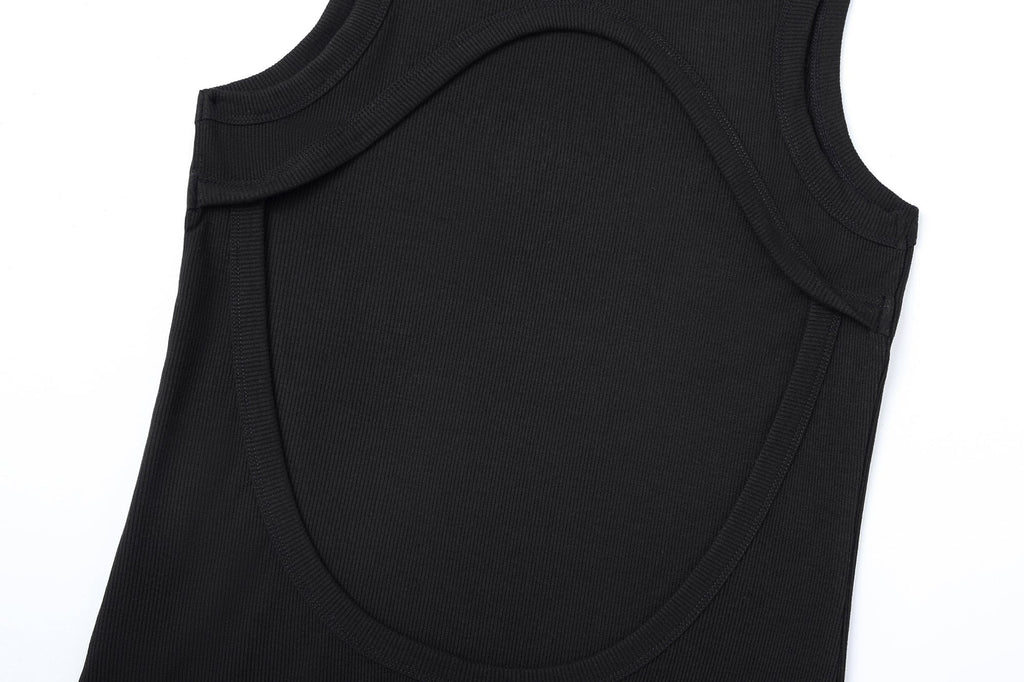 CLP Diamond Backless Ribbed Tank Top