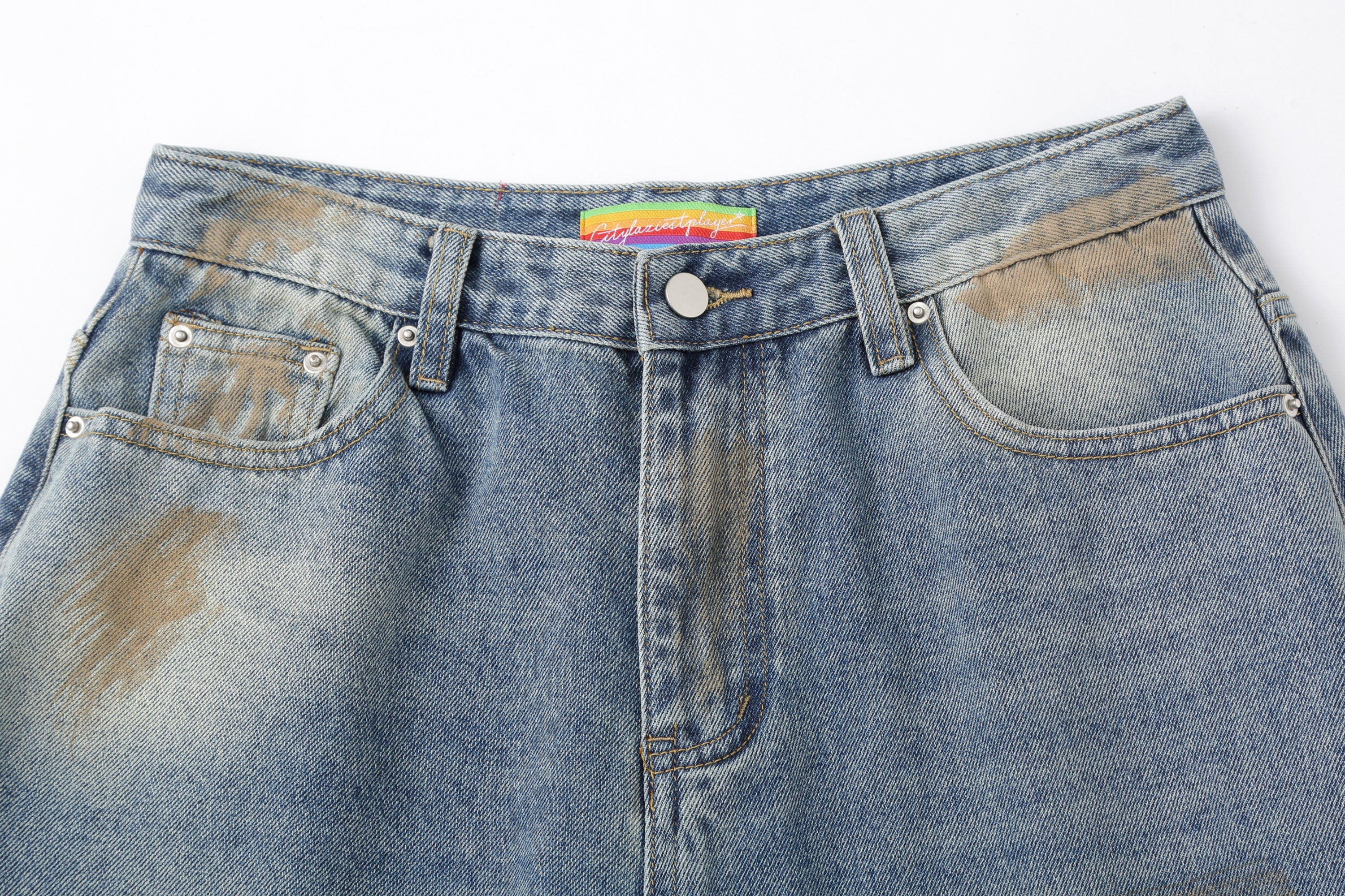 CLP Distressed Ripped Brushed Jeans