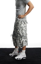 DND4DES Drawstring Camo Cargo Wide-Leg Shorts