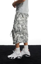 DND4DES Drawstring Camo Cargo Wide-Leg Shorts