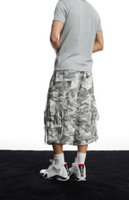 DND4DES Drawstring Camo Cargo Wide-Leg Shorts