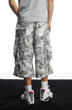 DND4DES Drawstring Camo Cargo Wide-Leg Shorts
