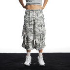 DND4DES Drawstring Camo Cargo Wide-Leg Shorts