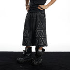 DND4DES Washed Geometric Panel Shorts