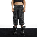 DND4DES Washed Geometric Panel Shorts