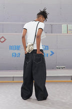 DND4DES Airplane-Buckle Curved Baggy Jeans