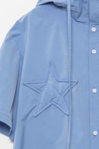ASSEEN Star Patchwork Hooded Half Shirt