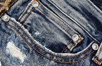 FACEONLAB Leopard Panel Distressed Straight-Leg Jeans