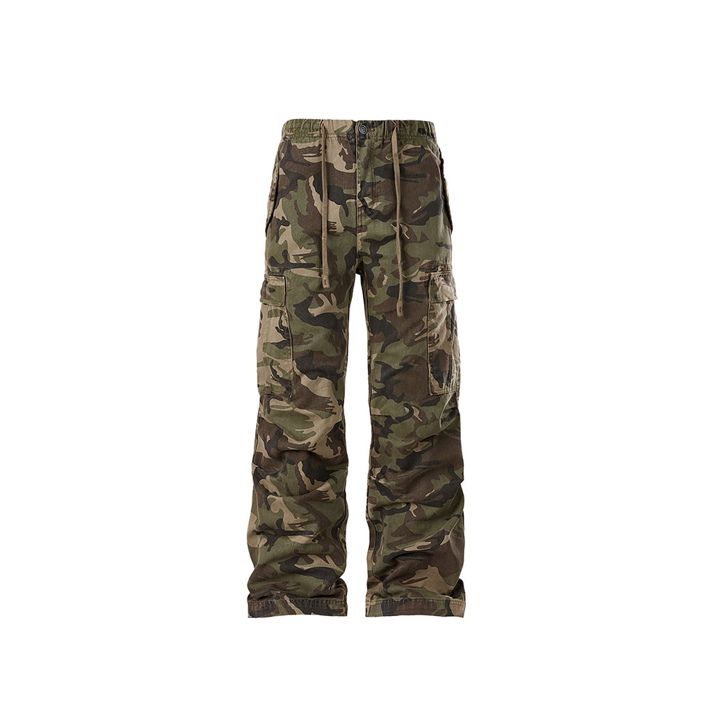 FORFEARTHAT Camo Multi-Pocket Drawstring Pants