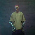 XIPHEVIL Deep Zone Deconstructed Armor Rivet T-Shirt Green