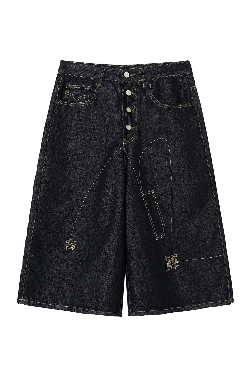 CLP Retro Contrast Stitch Straight-Leg Jorts