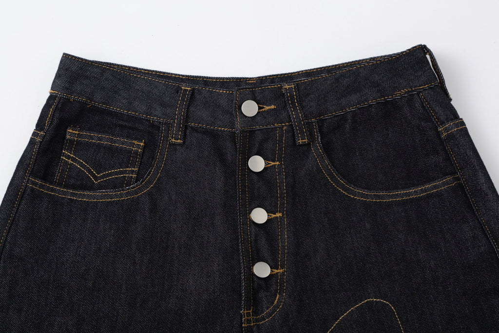 CLP Retro Contrast Stitch Straight-Leg Jorts