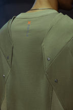 XIPHEVIL Deep Zone Deconstructed Armor Rivet T-Shirt Green
