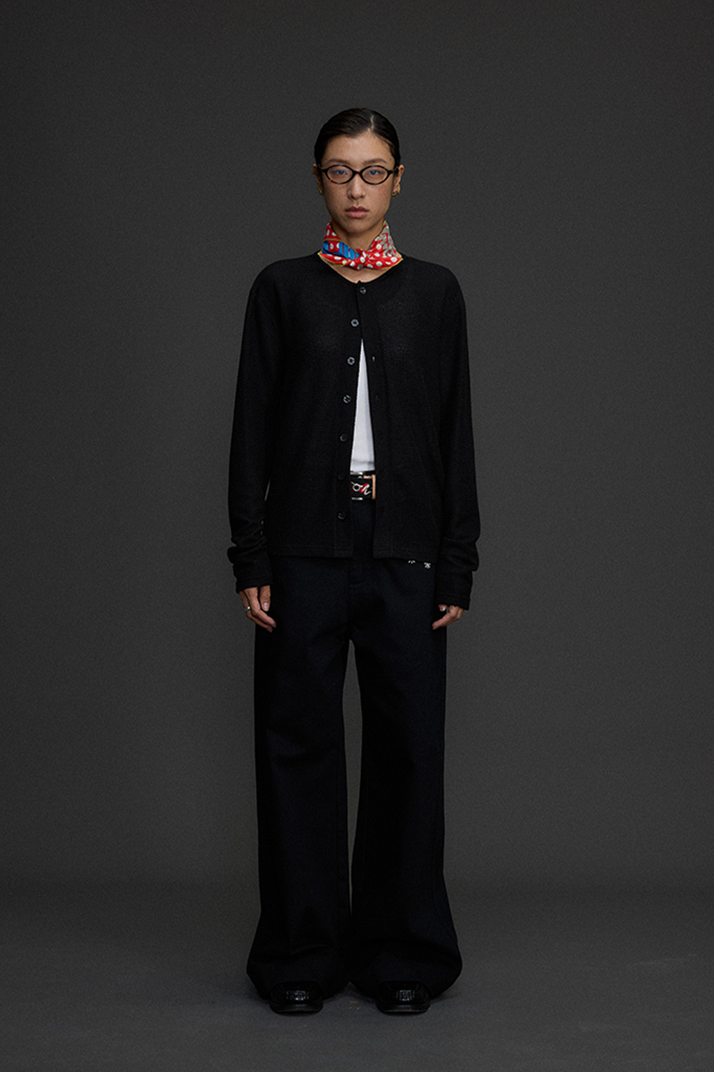 NIANJIUYIKOUER Embroidered Wide-Leg Twill Pants