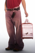 TRECLUB Retro Washed Jeans Violet