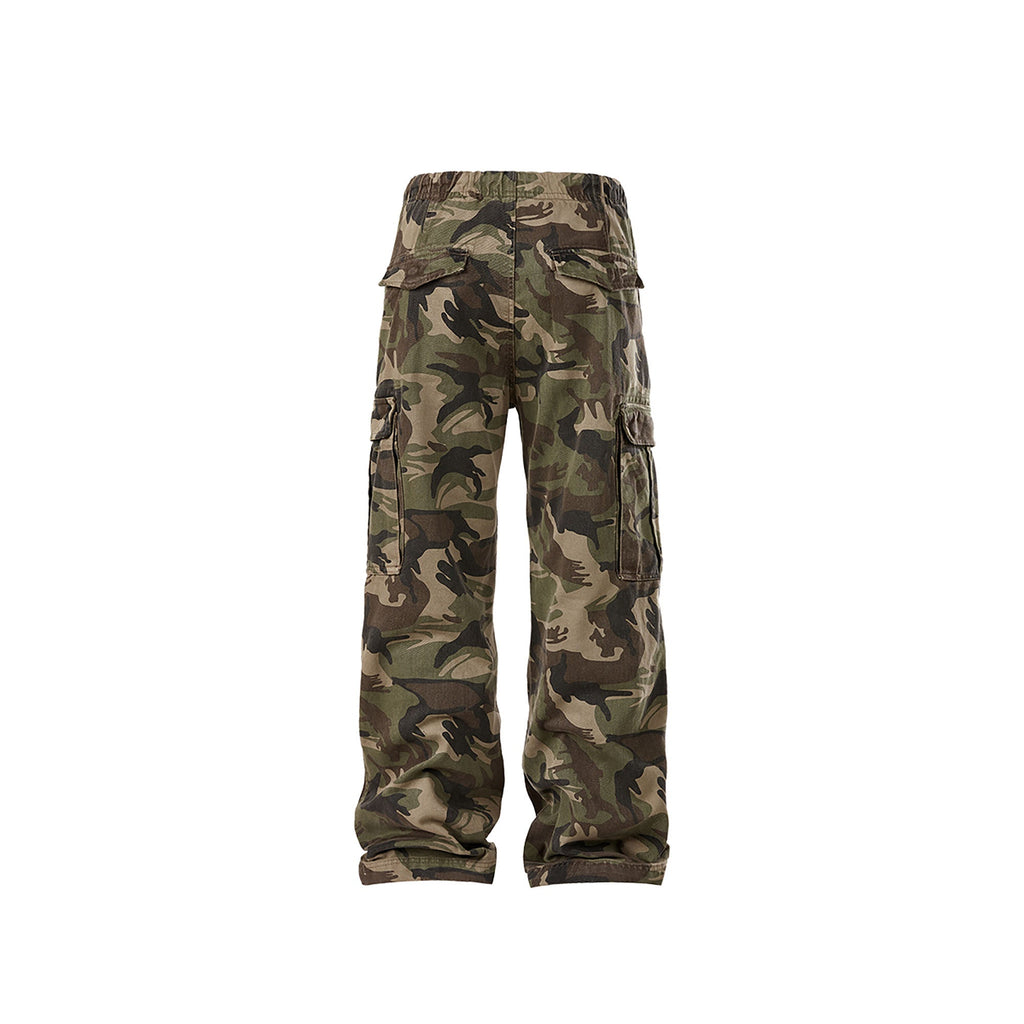 FORFEARTHAT Camo Multi-Pocket Drawstring Pants