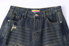 CLP Distressed Buttoned Wide-Leg Jeans