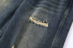 CLP Distressed Buttoned Wide-Leg Jeans