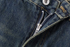 CLP Distressed Buttoned Wide-Leg Jeans