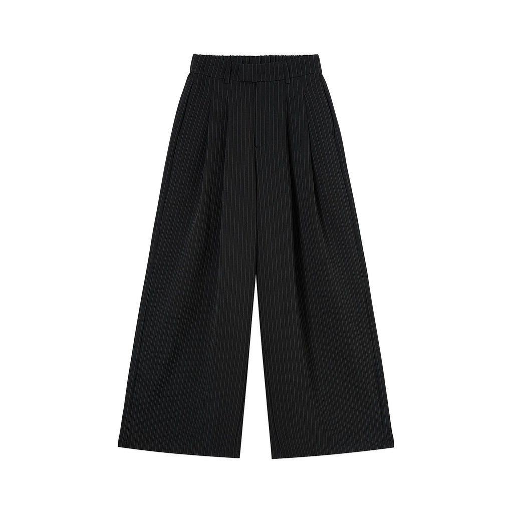 CLP Striped Pleated Wide-Leg Trousers
