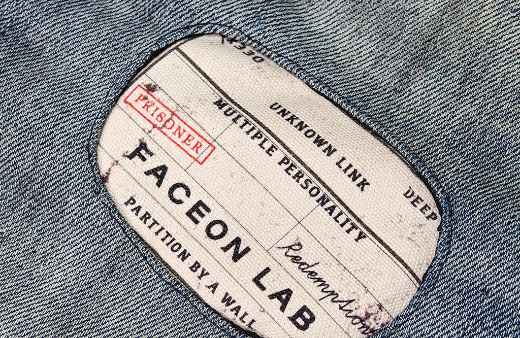 FACEONLAB Leopard Panel Distressed Straight-Leg Jeans