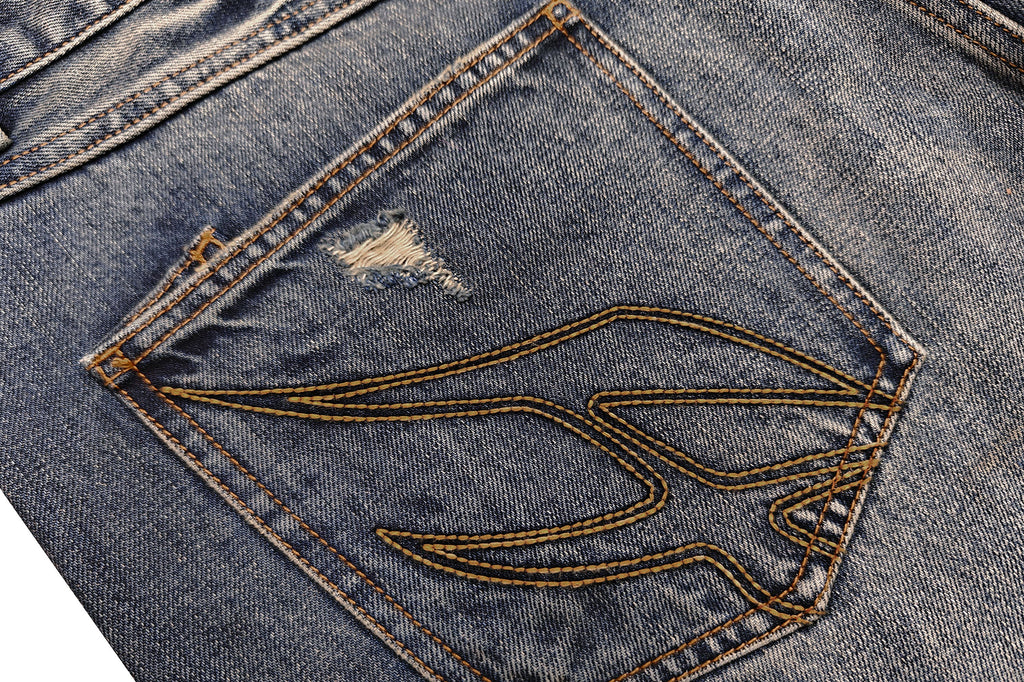 FACEONLAB Grunge Distressed Straight-Leg Jeans